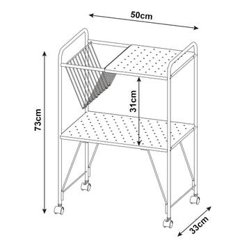 [en.casa] Keukentrolley Austrheim 75x50x33 cm zwart, Verzenden