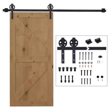 TRUUSK Glijrailset voor Schuifdeur - Rustiek Design - Koolst, Verzenden, Nieuw