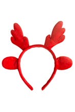 Haarband Rendier Rood Diadeem Gewei Hert Ree Eland Kerst Rud, Ophalen of Verzenden, Nieuw, Carnaval, Accessoires
