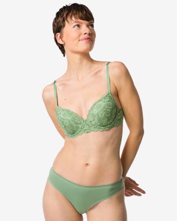 HEMA Damesstring second skin micro groen laag geprijsd, Verzenden, Groen