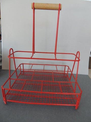 Wijnrek - Luxe wijnfleshouder vintage rood jaren 1960 –