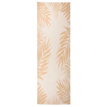 vidaXL Buitenkleed met bladpatroon platgeweven 80x250 cm, Verzenden, Nieuw, Geel