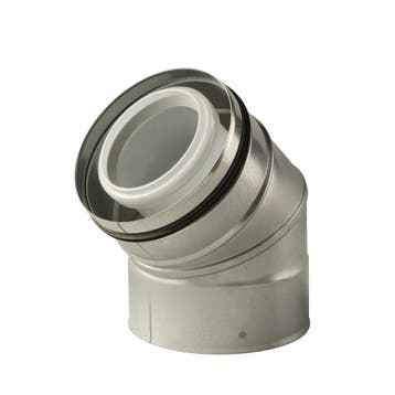 Rolux CLV Bocht 45° PP/metaal 80/130, Ophalen of Verzenden, Nieuw