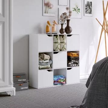 Witte Boekenkast met 5 Deuren – Houten Vakkenkast 90x90 cm, Verzenden, Nieuw