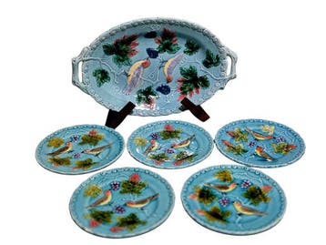 Schotel (6) - Keramiek - Antieke Duitse Majolica