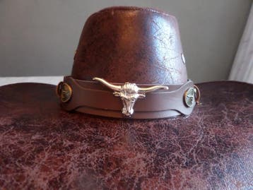 Western - Cowboy/girl hoed van imitatieleer. Unisex., Ophalen of Verzenden, Nieuw, Hoed