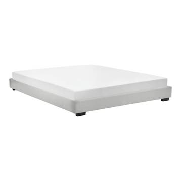 Houten bed Laag kunstleer met bedbodem 180x200 cm wit, Huis en Inrichting, Slaapkamer | Bedden, Verzenden, Nieuw