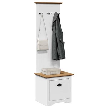 vidaXL Gangkast met haken BODO 50x40x157 cm wit en bruin, Verzenden, Nieuw