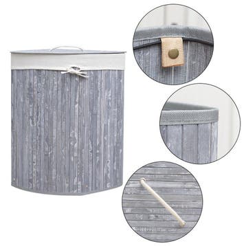 Homestyle Pro Ronde Opvouwbare Bamboe Wasmand 35x50 cm Gr..., Verzenden, Nieuw