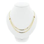 Gouden omega schakelcollier (Ketting), Sieraden, Tassen en Uiterlijk, Kettingen, Ophalen of Verzenden, Gebruikt, Overige kleuren