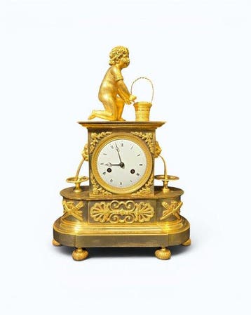 Figurale pendule Directoire - Verguld brons - 1800 -