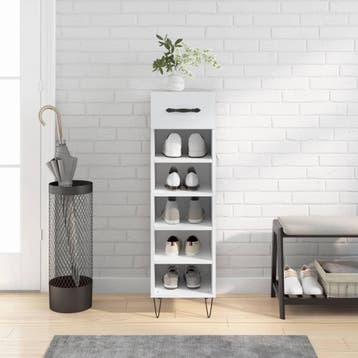 vidaXL Schoenenkast 30x35x105 cm bewerkt hout wit, Verzenden, Nieuw