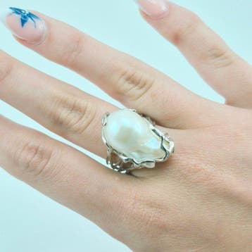 Zilver, Zonder voorbehoud - Ring - PERLA BAROCCA ASIA, Antiek en Kunst
