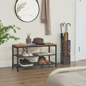 VASAGLE Schoenenbank met 2 Niveaus - 80x30x44.5 cm - Stijlvo, Verzenden, Nieuw