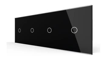 Design Touchscreen schakelaar | Zwart 1+1+1+1 | Puls |, Ophalen of Verzenden, Nieuw, Schakelaar