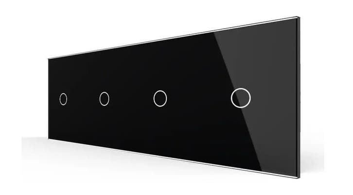 Design Touchscreen schakelaar | Zwart 1+1+1+1 | Puls |, Doe-het-zelf en Verbouw, Elektra en Kabels, Schakelaar, Nieuw, Ophalen of Verzenden