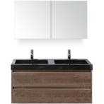 Dante Badmeubelset 120 cm - Tabacco - Wastafel Hardsteen Wit, Ophalen of Verzenden, Nieuw