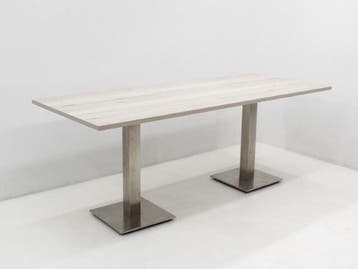 Vergadertafel - 160x80cm - halifax eiken wit - duo kolompoot, Ophalen of Verzenden, Nieuw