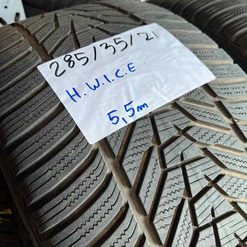 2 x Hankook Winter i*cept evo 285-35-21 Winterbanden 5,5mm, Gebruikt, 285 mm, Band(en), Personenwagen