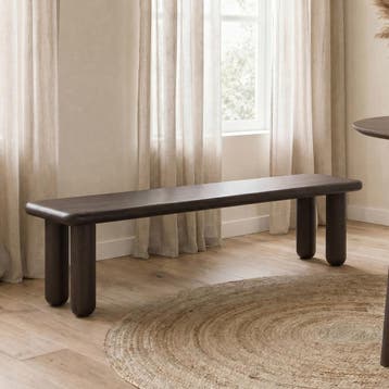 *WOONWINKEL* Houten Eettafelbank Met Ronde Poten 200 Cm, Verzenden, Nieuw, Hout
