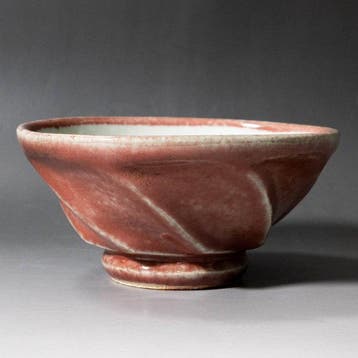 Koper-rood geglazuurd facetten-keramische matcha-teebol –