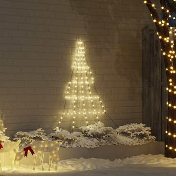 vidaXL LED Kerstboom met Grondspiesjes Warmwit 182 cm Metaal, Verzenden, Nieuw