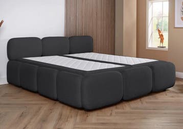 ACTIE! Bedframe Valencia 160 200 Zwart, Verzenden, Zwart, 200 cm, Modern
