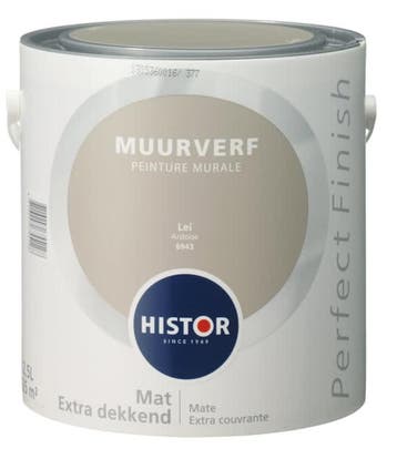 Histor Perfect Finish Muurverf Mat - Lei 6943  - 2,5 Liter, Overige kleuren, Nieuw, Ophalen of Verzenden, Verf