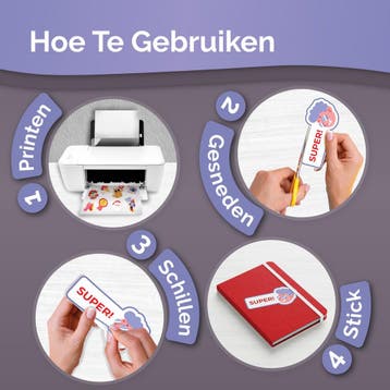 30 Translucent (Semi-Transparant) Stickervellen A4 Printer, Computers en Software, Ophalen of Verzenden, Zo goed als nieuw, AgoDeo