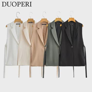 Dames Y2K Mouwloos Vest met Notch Kraag en Tailleband - Chic, Verzenden, Nieuw