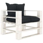 vidaXL Tuinbank met antracietkleurige kussens pallet hout, Tuin en Terras, Tuinsets en Loungesets, Verzenden, Nieuw, Hout