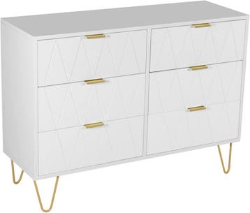 Commode - Dressoir - Ladekast - 100x34x73 cm - Wit - UEV, Verzenden, Zo goed als nieuw