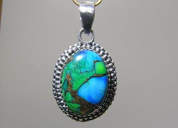 Turquoise Hanger - Hoogte: 34 mm - Breedte: 18 mm- 5.87 g -