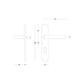 Intersteel Deurkruk Rond op schild profielcilindergat 92mm -, Verzenden, Nieuw