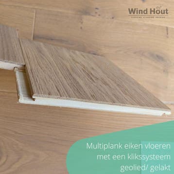 Eiken vloer Duoplank met klik massief PLANCHETTES parket PVC, Parket, Verzenden, Nieuw, 10 m² of meer