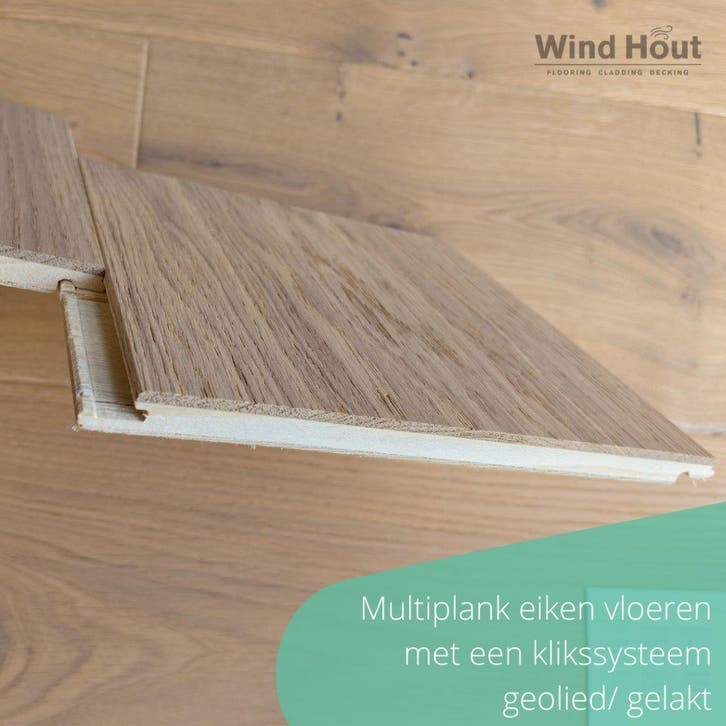 Eiken vloer Duoplank met klik massief PLANCHETTES parket PVC, Doe-het-zelf en Verbouw, Vloerdelen en Plavuizen, 10 tot 30 cm, 150 cm of meer