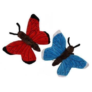 Vlinder knuffel - pluche - 21 cm - met lus - 2 stuks, Verzenden, Nieuw