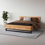 Houten Bed Halmstad - Eiken - Bedframe 140 x 200, Verzenden, Nieuw