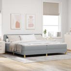 vidaXL Boxspringbed met kussen Lichtgrijs 200 x 200 cm Stof, Verzenden, Nieuw, Stof