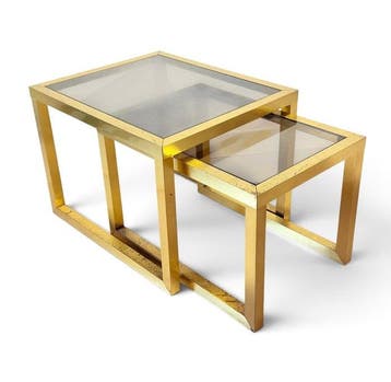 Bijzettafel (2) - Nido - Messing - Italiaans ontwerp, Nieuw