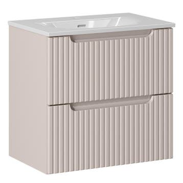 Badkamermeubel Nova 60 cm – Beige – Hangend Badmeubel, Huis en Inrichting, Badkamer | Badkamermeubels, Verzenden, Nieuw, Wastafelkast