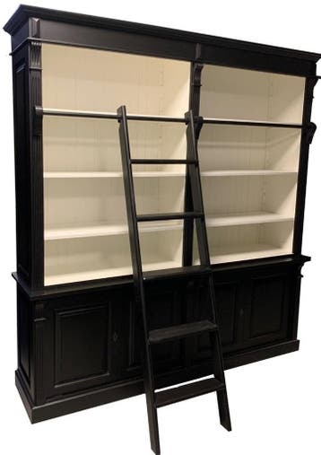 Boekenkast zwart - wit 60704 Toulouse 220 x 240cm, Ophalen of Verzenden, Nieuw