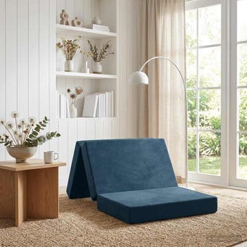vidaXL Vouwbare Bankbed 80 x 67 x 45 cm Blauw, Huis en Inrichting, Slaapkamer | Matrassen en Bedbodems, Verzenden, Nieuw