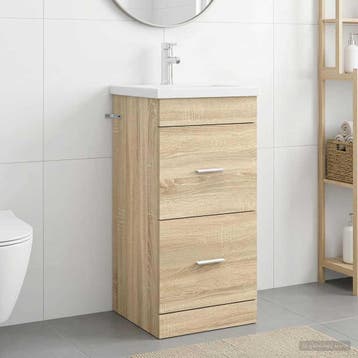 vidaXL Badkamermeubel met Wasbak Sonoma Eiken 42 x 40 x 84,5, Verzenden, Nieuw