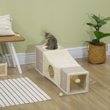 PawHut Katten Tunnel Speelgoed met Hangende Bal en Sisal - 9, Verzenden, Nieuw
