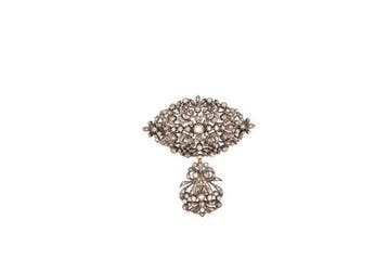 Broche - 18 karaat Geel goud - diamanten