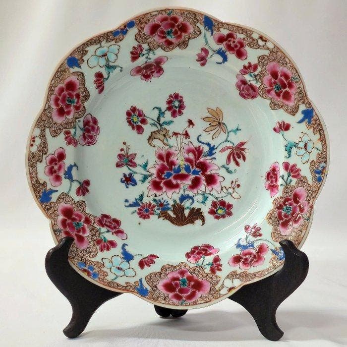 Bord - Porselein - Famille Rose, Qing-dynastie, Antiek en Kunst, Antiek | Overige Antiek