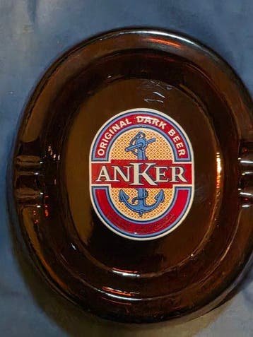 Anker - Zonder minimumprijs - Asbak (2) - Glas, Metaal,, Nieuw