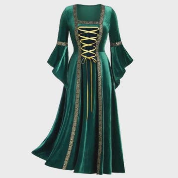 Middeleeuwse Gothic Jurk met Bandage Detail - Perfect voor H, Verzenden