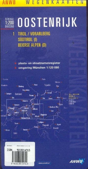 Anwb Wegenkaart Tirol Beierse Alpen, Verzenden, Gelezen